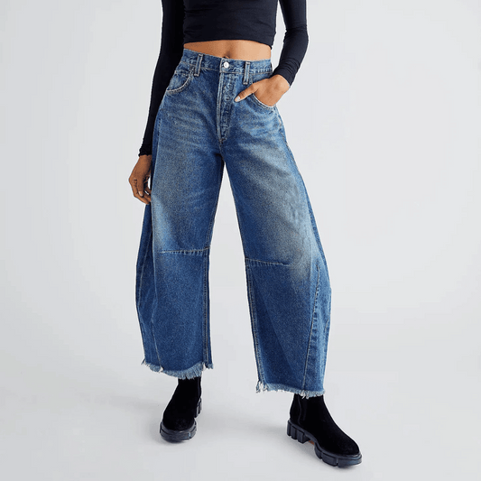 Zoe-Taylor – Jeans Donna a Gamba Ampia Vintage con Vita Alta