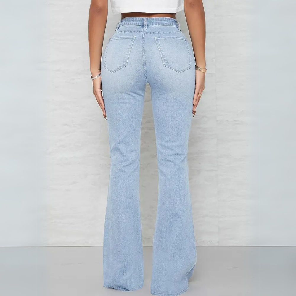 Ella – Jeans Flare Elasticizzati da Donna a Vita Alta