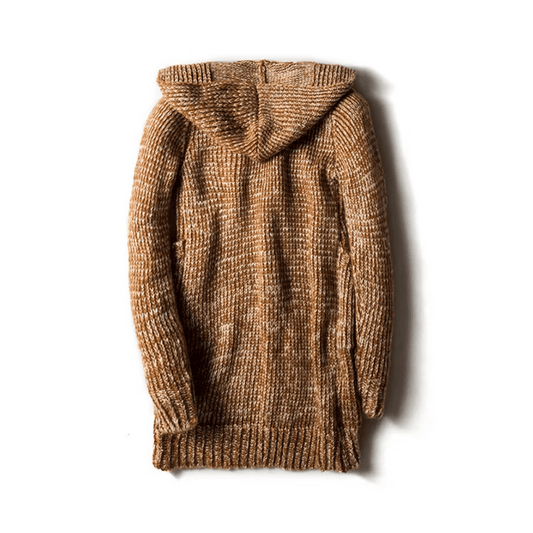 Everest – Cardigan con Cappuccio in Lana Spessa e Chiusure con Alamari