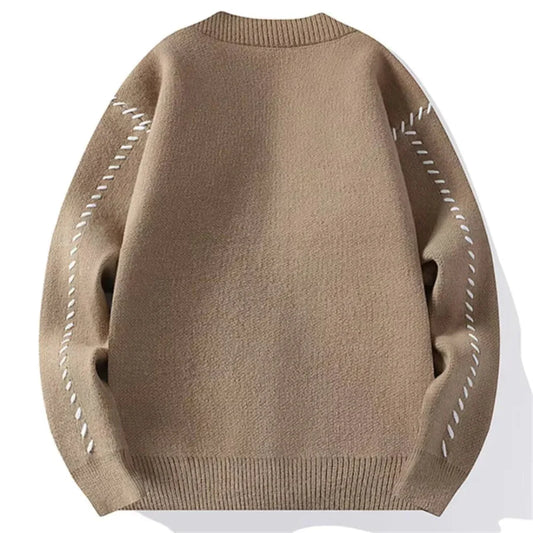 Gregory – Cardigan Uomo in Maglia Patchwork con Scollo a V