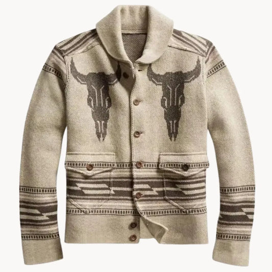 Jackson – Cardigan Uomo in Lana con Stile Western | Caldo e Robusto