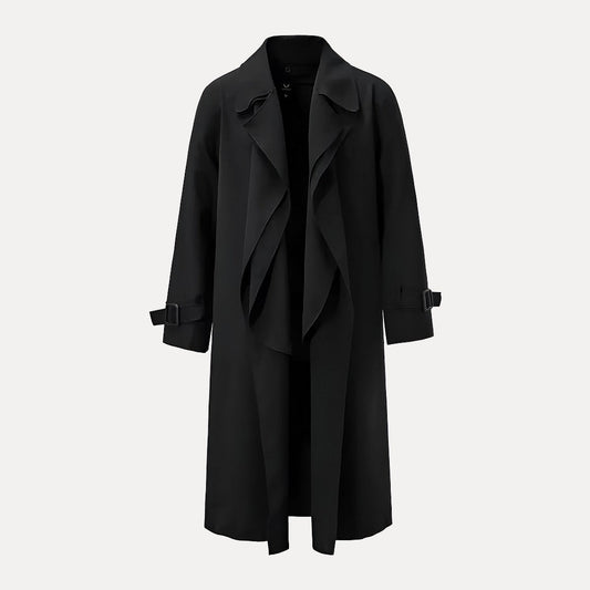 Lucas – Trench Lungo da Uomo con Cintura Posteriore e Colletto Classico