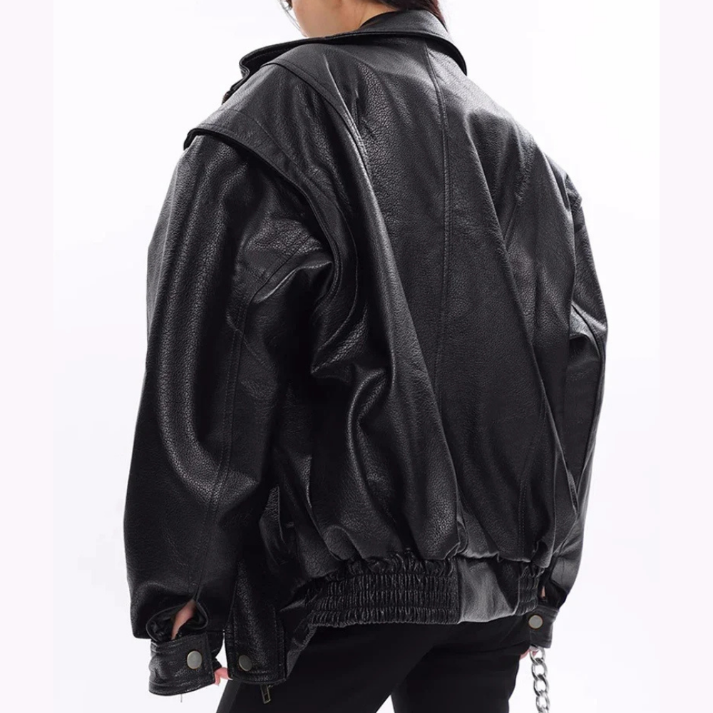 Abigail – Giacca da Donna in Ecopelle con Interno Trapuntato e Collo alla Coreana