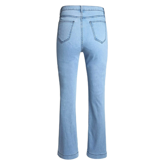 Bianca – Jeans Donna a Vita Alta con Gamba Larga in Denim Azzurro