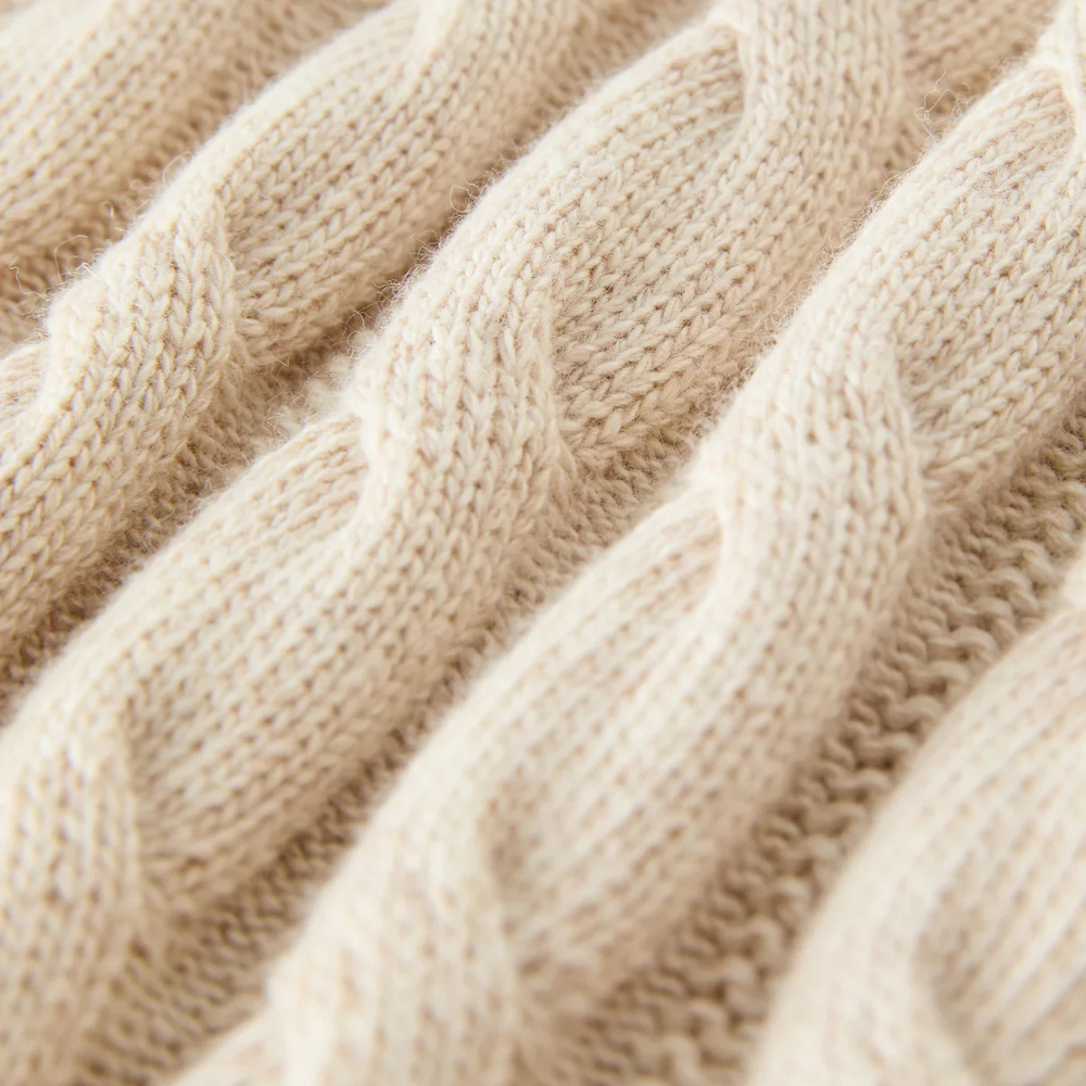 Primrose – Cardigan Donna in Maglia Treccia con Bottoni Dorati